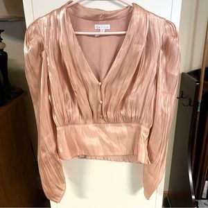 Leith medium satin rose gold blouse